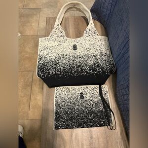 Stylish Black and White Tote Bag